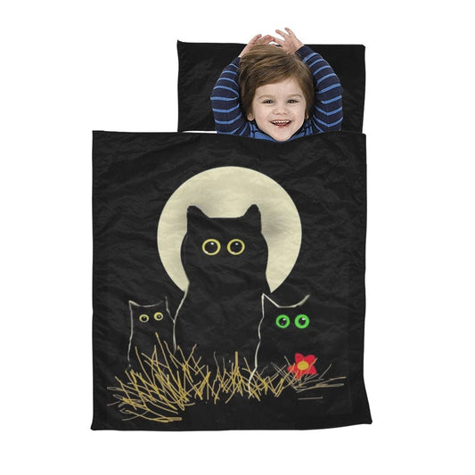 Night Cats Kid's Sleeping Bag Blankets interestprint   