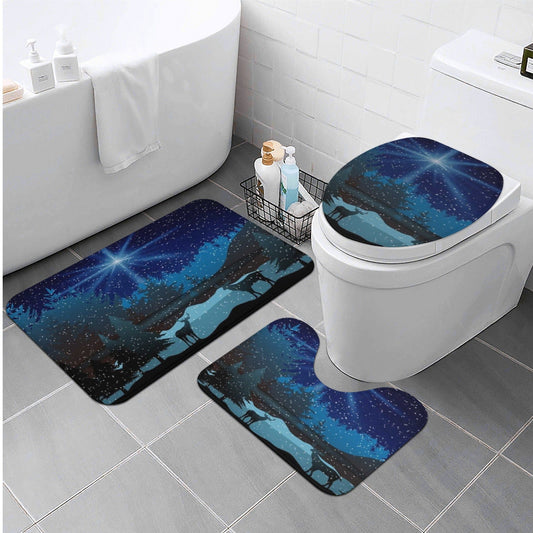 Winter Wonderland Bathroom Rug Set rugs popcustoms Universal  