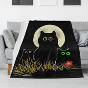 Night Cats Flannel Blanket