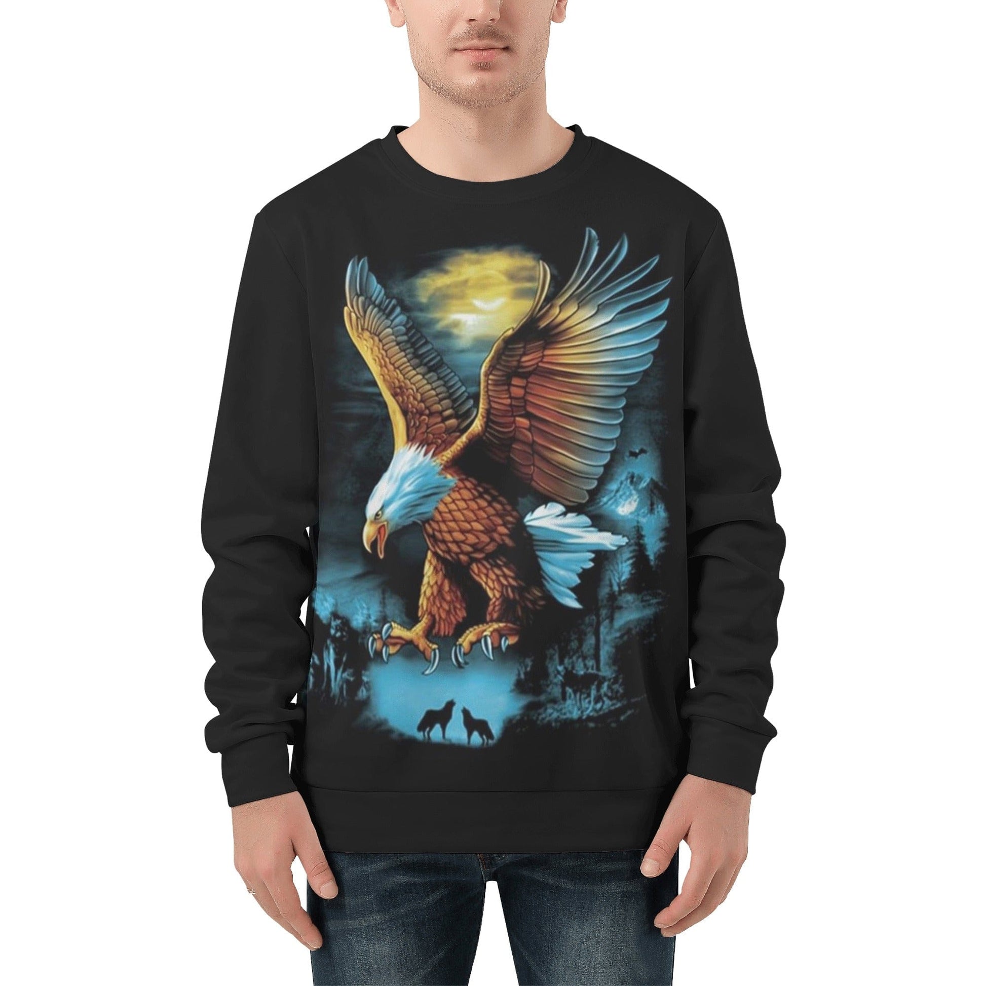 Men's Flying Eagle Pullover Polyester Sweatshirt  popcustoms   