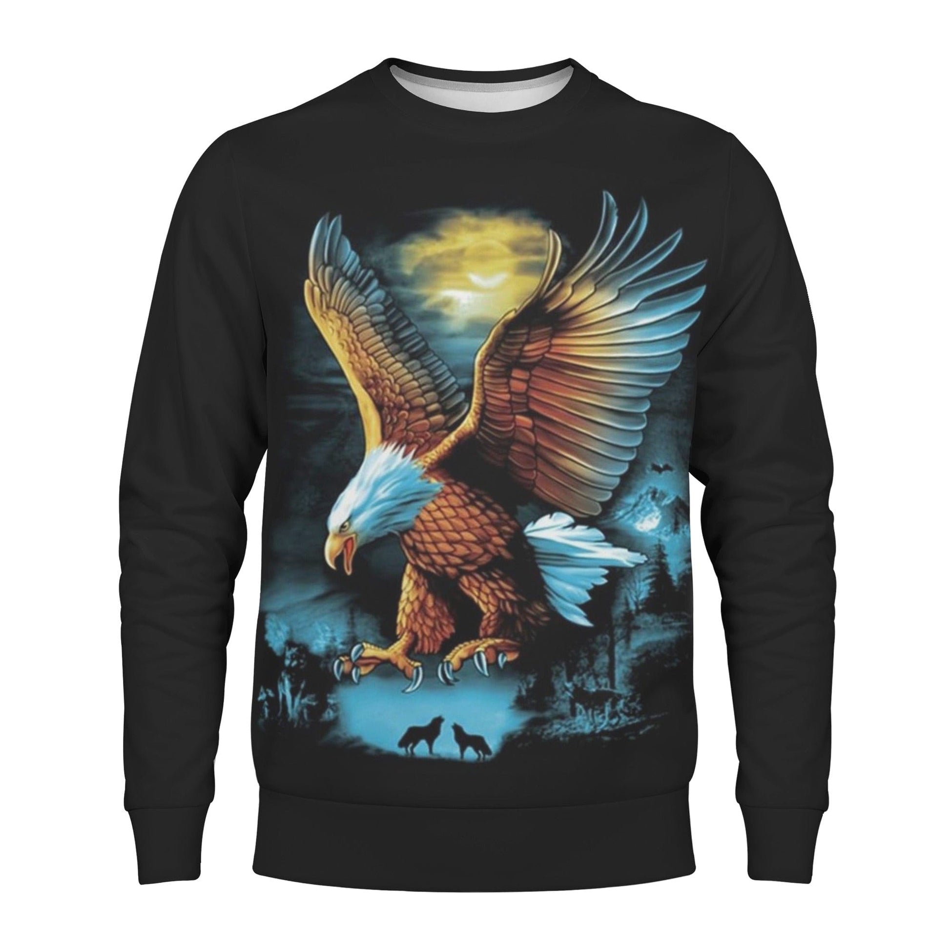 Men's Flying Eagle Pullover Polyester Sweatshirt  Pioneer Kitty Market   