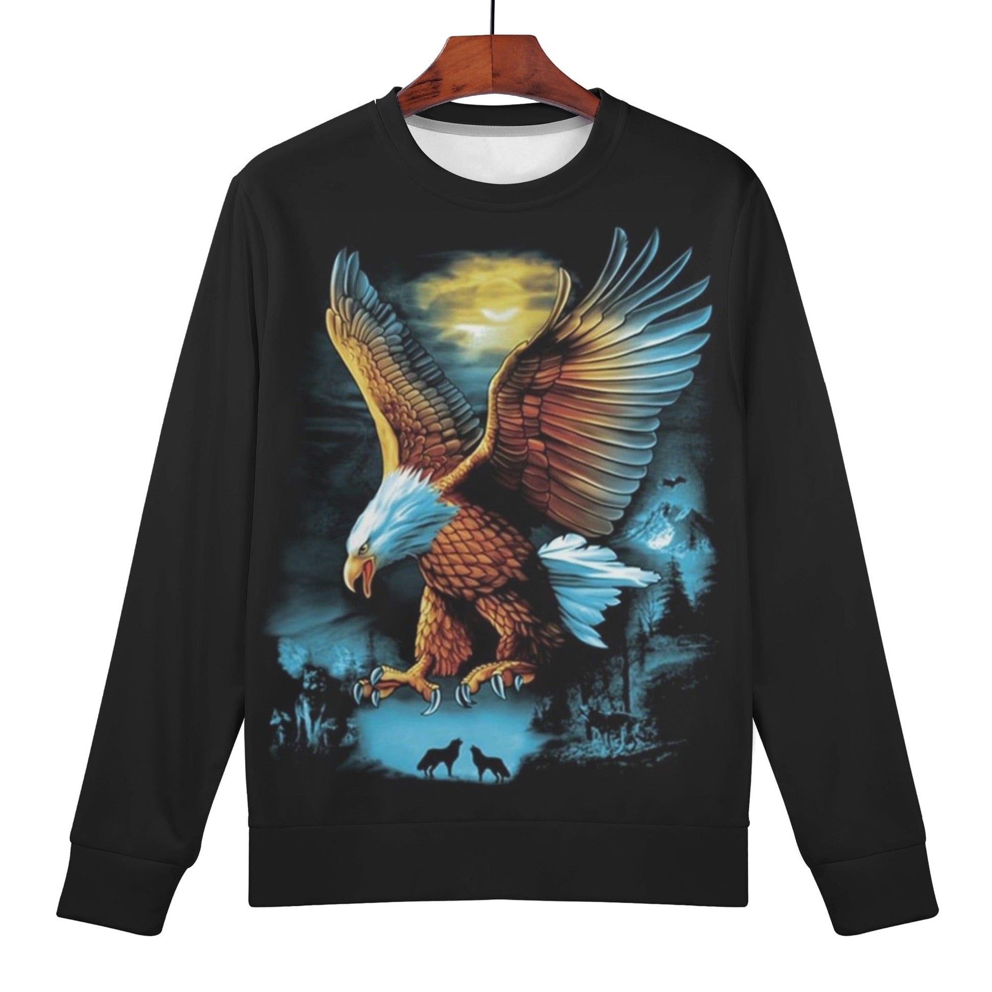 Men's Flying Eagle Pullover Polyester Sweatshirt  Pioneer Kitty Market   