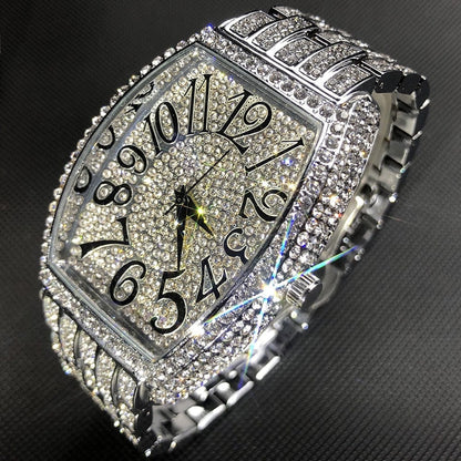 Men's Popular Tonneau Diamond Luxury Watch by Miss Fox  Pioneer Kitty Market   