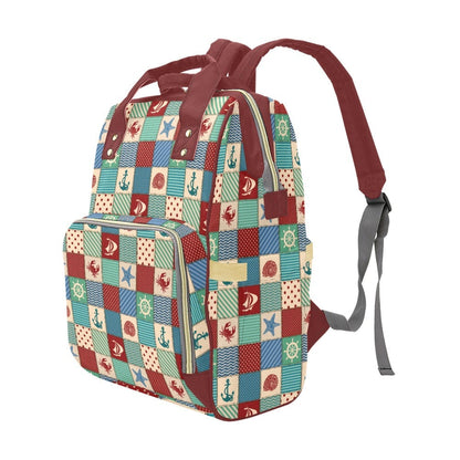 Nautical Sailor Multifunctional Diaper Backpack Bag