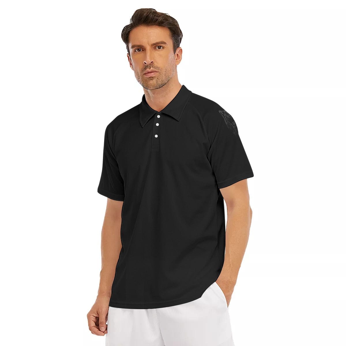 Ghostly Wolf Men's Short Sleeve Polo Shirt