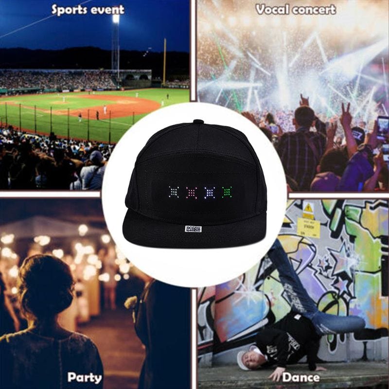 LED Mobile Phone APP Controlled Baseball Cap Hats Pioneer Kitty Market   