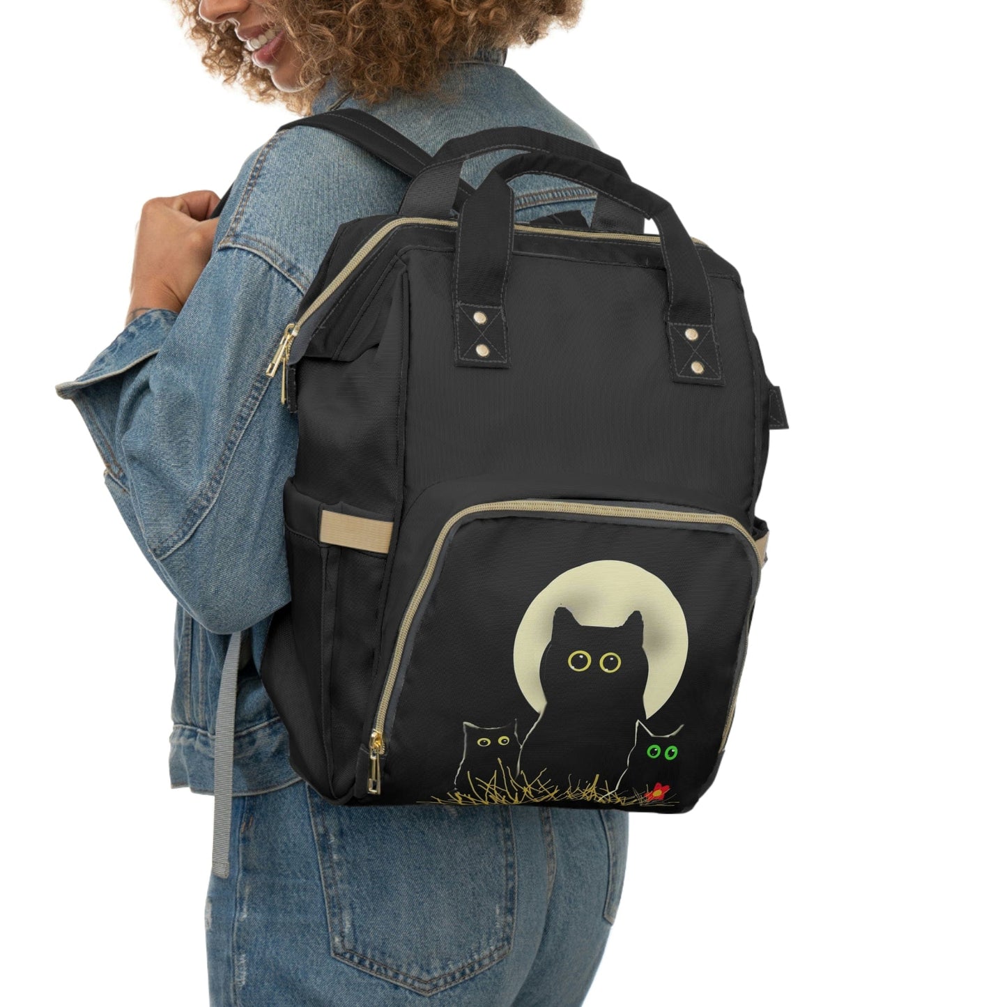 Night Cats Multifunctional Diaper Backpack Bag
