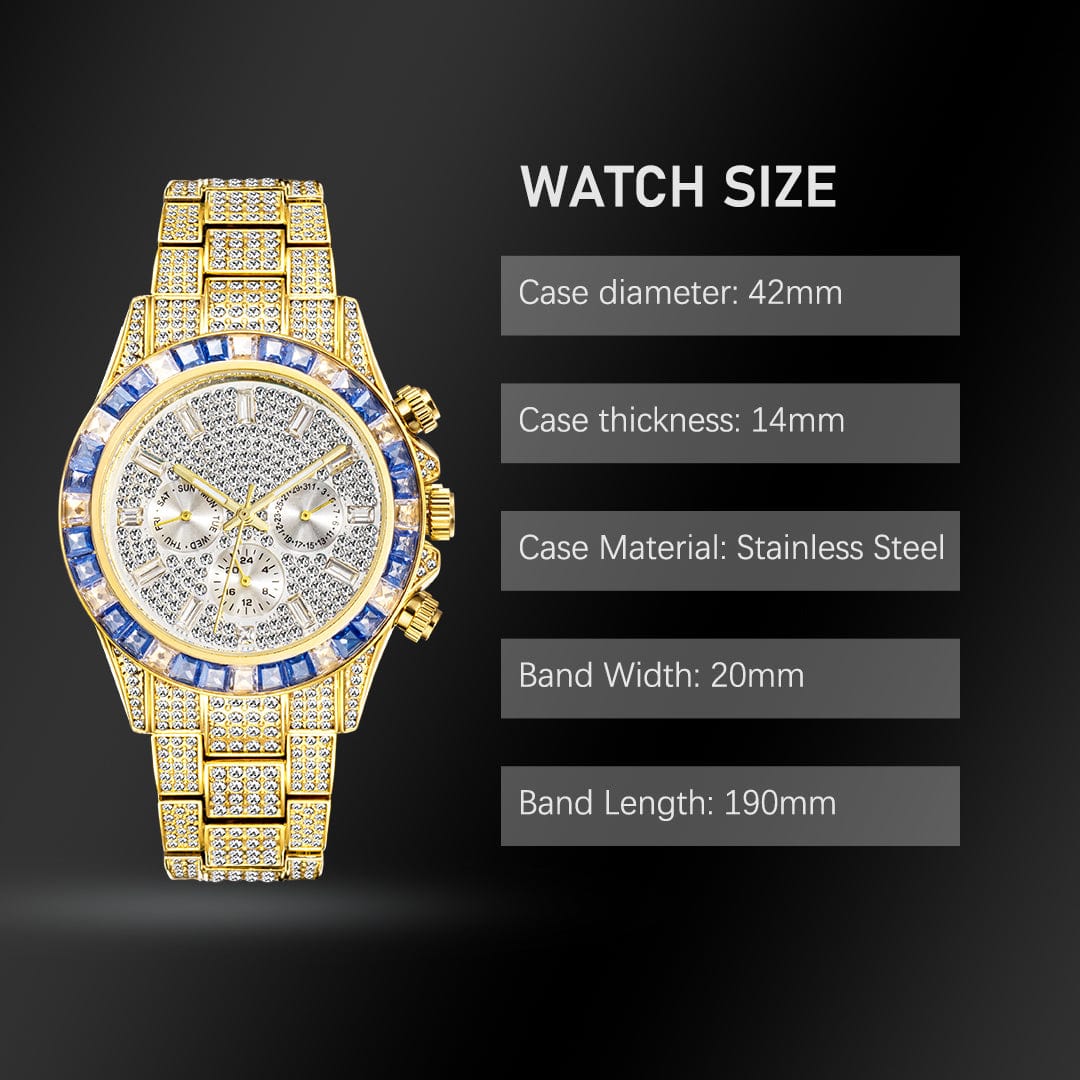 Luxury Gold or Silver Waterproof Stainless Steel Watch
