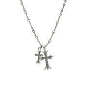 Retro Christian Cross Zircon Necklace