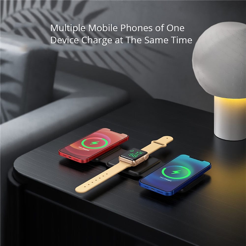 Foldable Wireless Charger for Apple/Smart Watch and iPhone/Smartphone