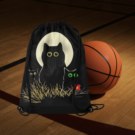 Night Cats Drawstring Gym Bag Drawstring Bags Pioneer Kitty Market   