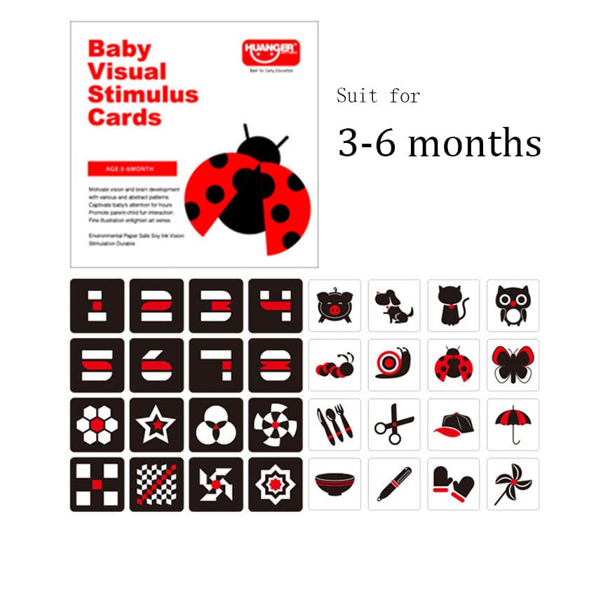 Montessori Baby Toys Black & White Baby & Toddler Flash Cards Baby & Toddler Pioneer Kitty Market 3-6 Months  