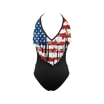 Women's American Fringe One-Piece Swimsuit