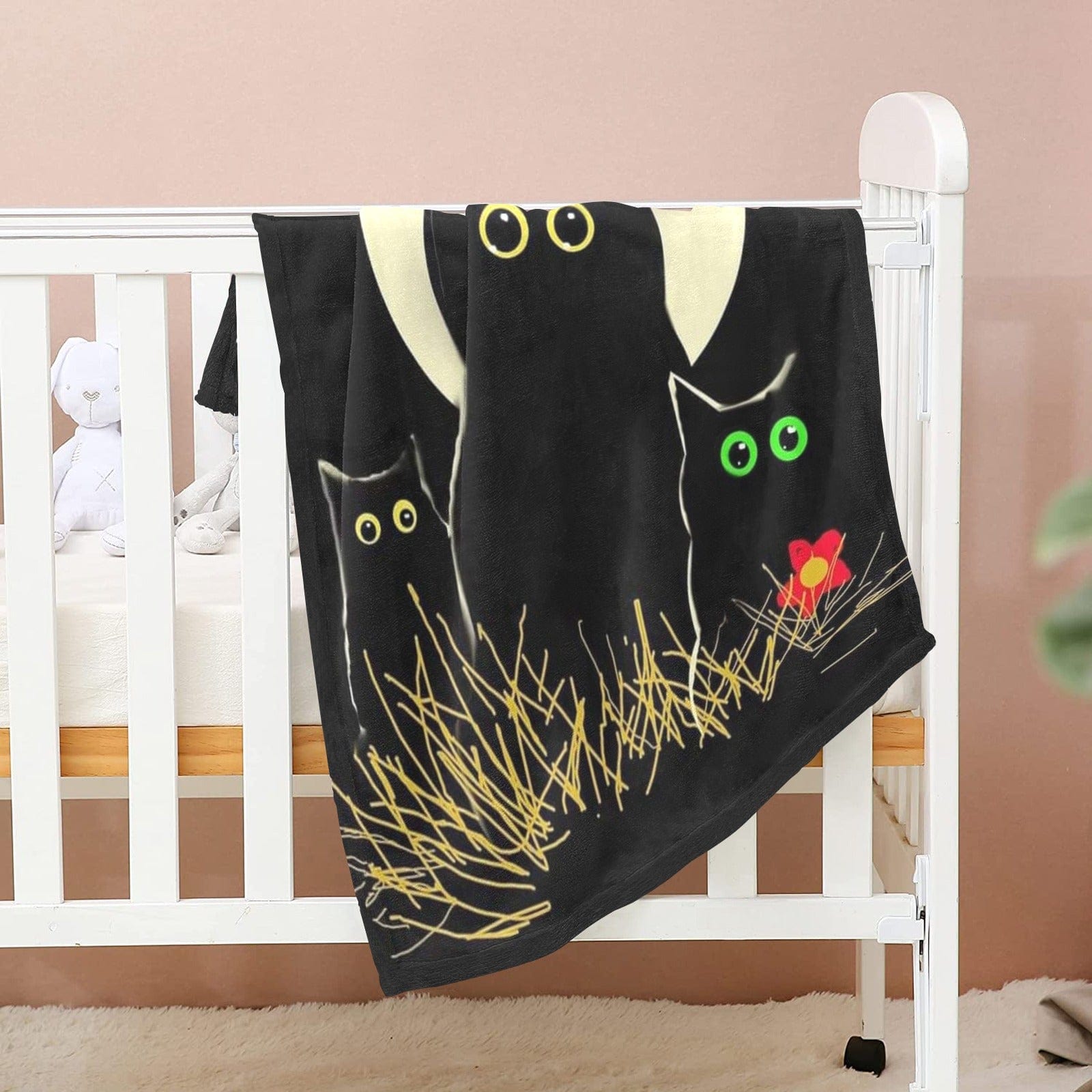 Night Cats Baby Blanket Baby Blanket 30"x40" Pioneer Kitty Market   