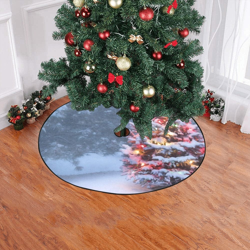 Lighting Up Winter Christmas Tree Skirt holiday interestprint   
