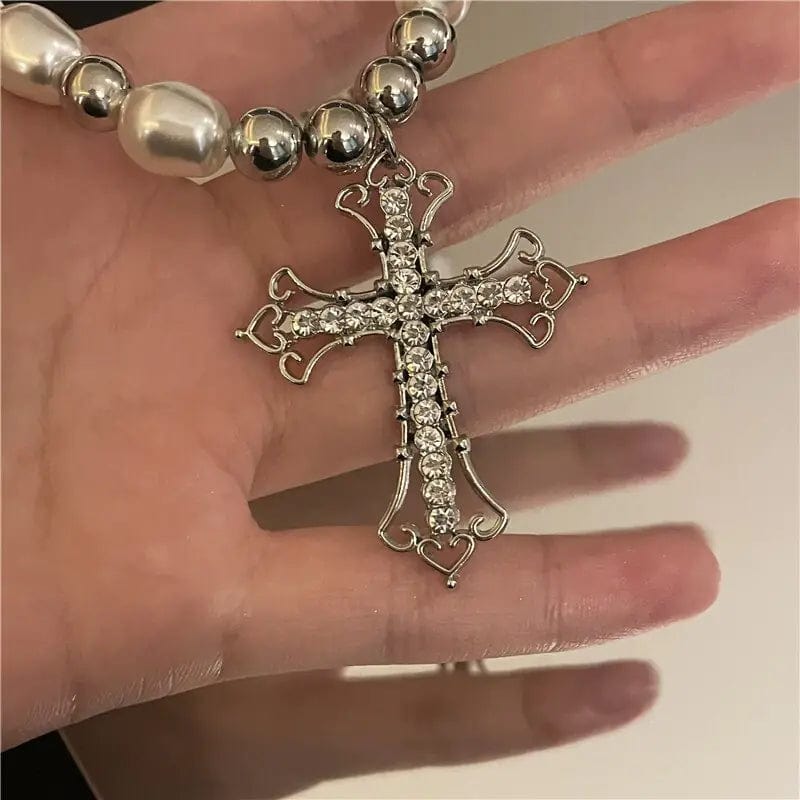 Women's Vintage Christian Cross Minimalist Choker Pendant Necklace
