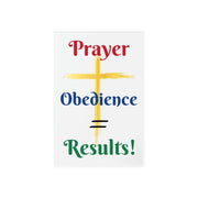 Prayer and Obedience Acrylic Sign with Wooden Stand
