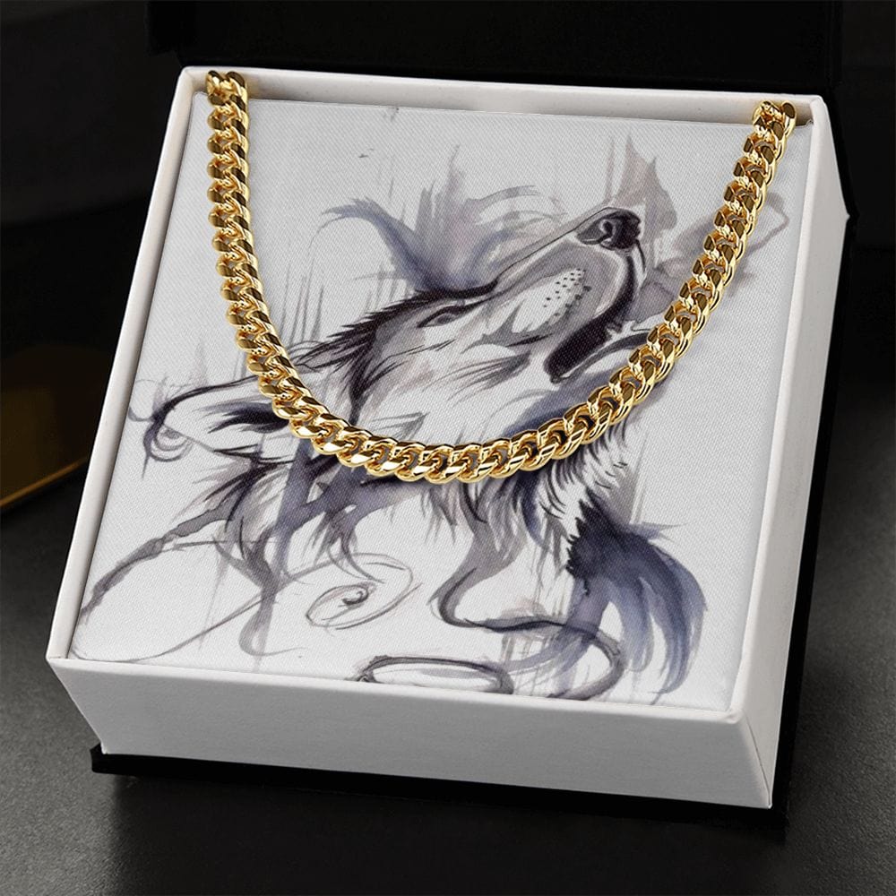 Men's Cuban Link Chain Necklace Jewelry ShineOn Fulfillment 14K Yellow Gold Finish Standard Box 