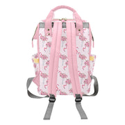Rosy Flamingo Multifunctional Diaper Backpack Bag