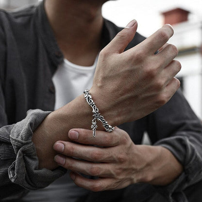 Men's Christian Cross Bangle Bracelet Jewelry Pioneer Kitty Market   