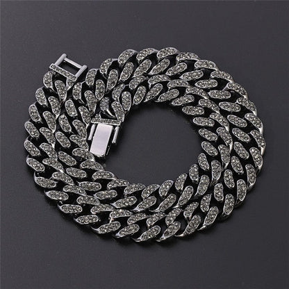 Men's Iced Out Gun Black Chain Necklace