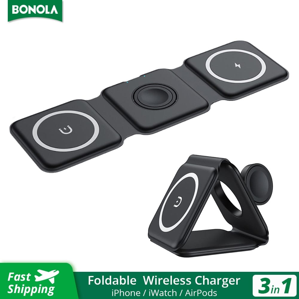 Foldable Wireless Charger for Apple/Smart Watch and iPhone/Smartphone - Pioneer Kitty Market