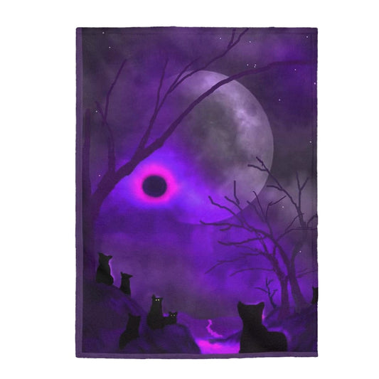 Purple Haze Cats Velveteen Plush Blanket blanket Printify 30" × 40"  