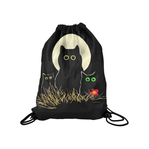 Night Cats Drawstring Gym Bag