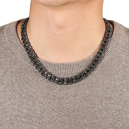 Men's Iced Out Gun Black Chain Necklace  Pioneer Kitty Market   