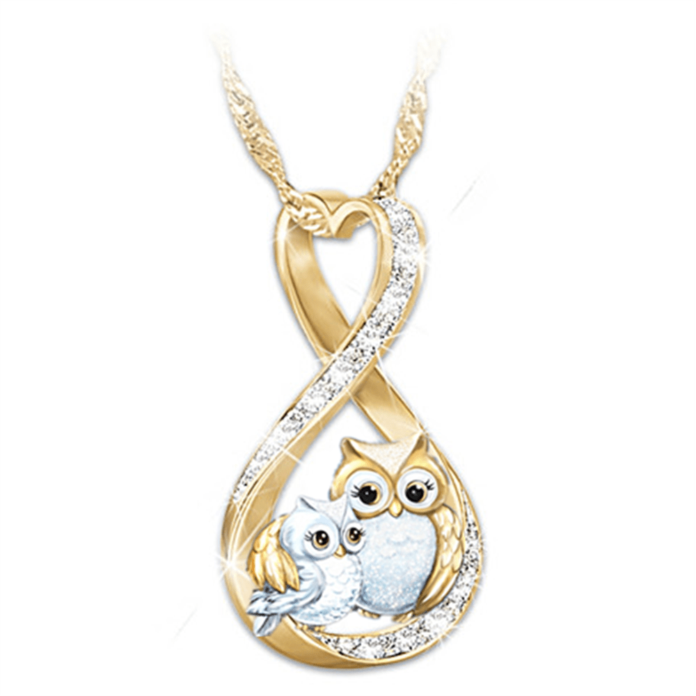 Women's Infinity Owl Ring Pendant Necklace  Pioneer Kitty Market   