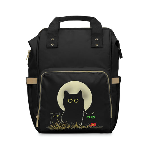 Night Cats Multifunctional Diaper Backpack Bag Bags Pioneer Kitty Market 15.0" × 10.8" × 6.7''  