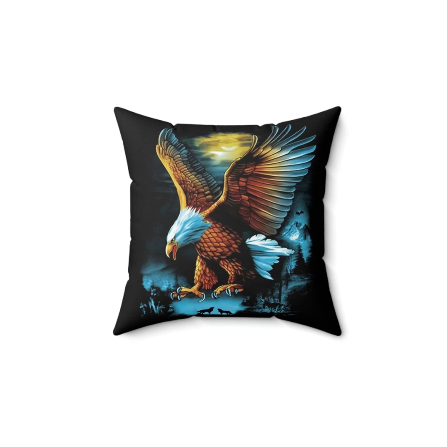 Flying Eagle Square Pillow Home Decor Printify 14" × 14"  