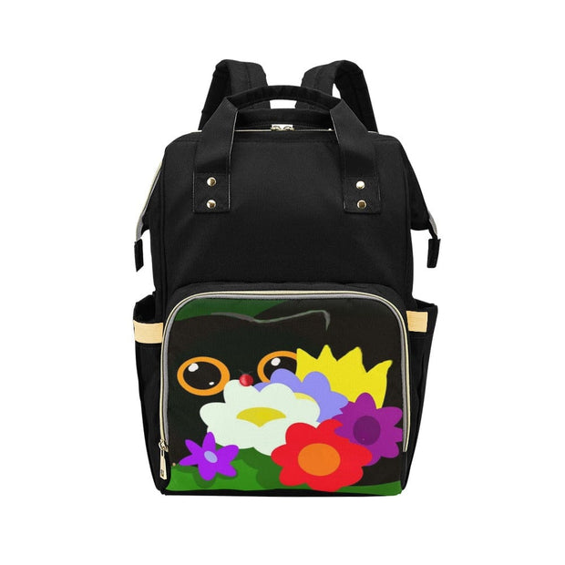Flower Cat Multifunctional Diaper Backpack Bag