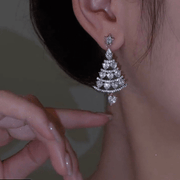 Women's Swarovski Gemstone Christmas Tree Earrings