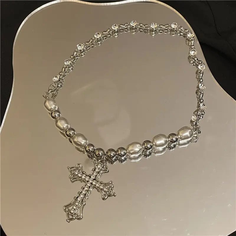 Women's Vintage Christian Cross Minimalist Choker Pendant Necklace