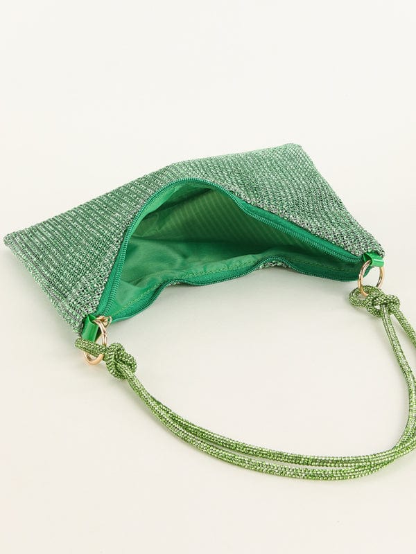 Knotted Diamond-Studded Shoulder Purse Bag