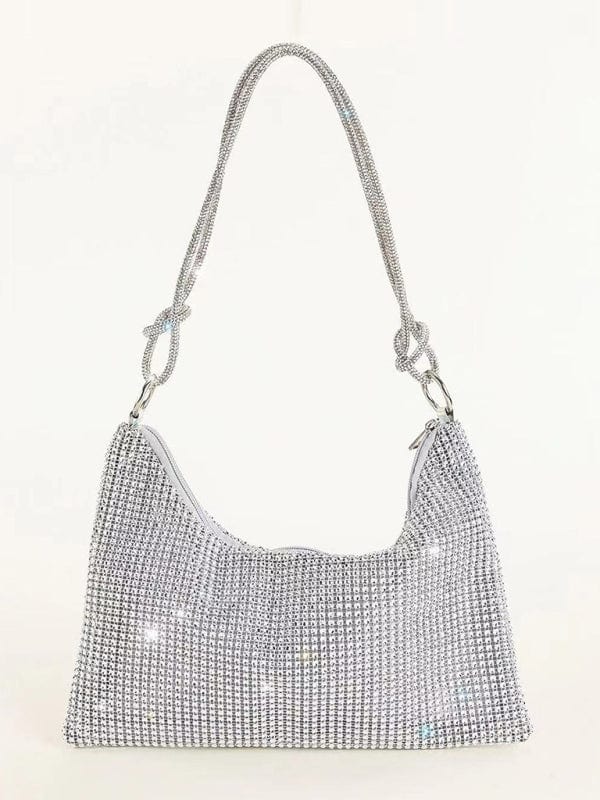 Knotted Diamond-Studded Shoulder Purse Bag