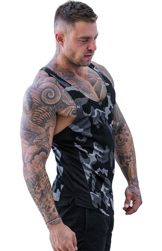Men's Camouflage Print Breathable Quick Dry Tank Top  kakaclo   