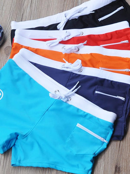 Men's Fashion Fit Front Stripe Pocket Quick Dry Swim Shorts