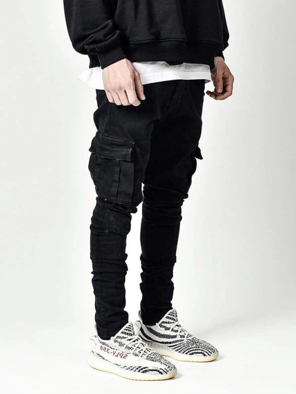 Men's Cargo-Style Skinny Fit Denim Jeans  Pioneer Kitty Market Black S 
