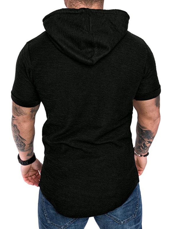 Men's Short-Sleeved Hoodie T-shirt  Pioneer Kitty Market   