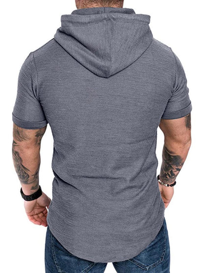 Men's Short-Sleeved Hoodie T-shirt  Pioneer Kitty Market   