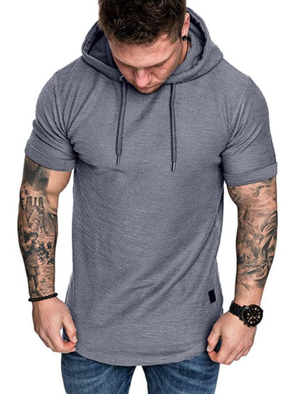 Men's Short-Sleeved Hoodie T-shirt  kakaclo   