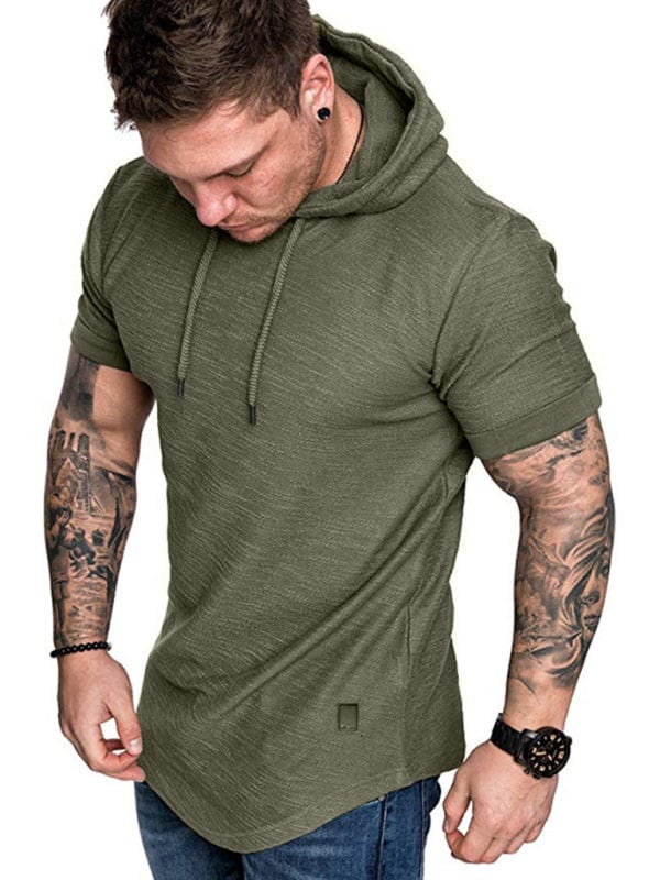 Men's Short-Sleeved Hoodie T-shirt  kakaclo Green S 