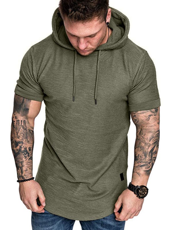 Men's Short-Sleeved Hoodie T-shirt  kakaclo   