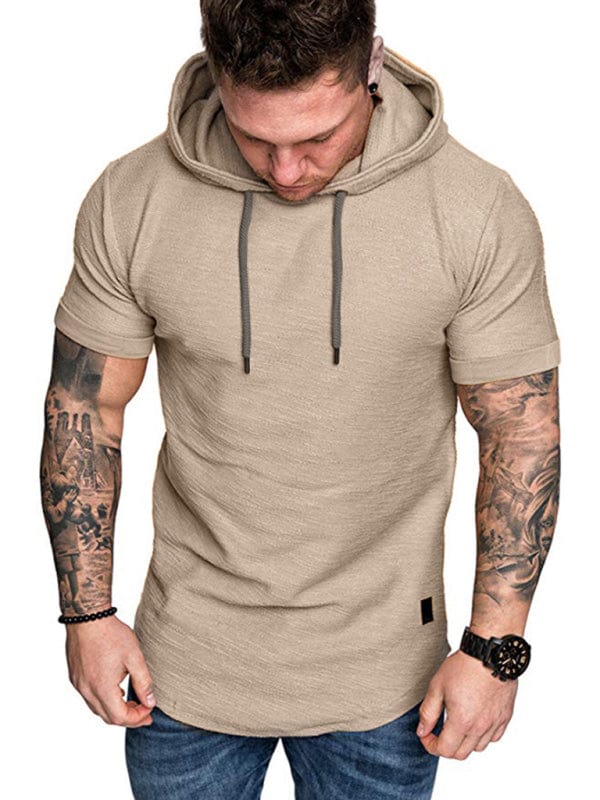 Men's Short-Sleeved Hoodie T-shirt