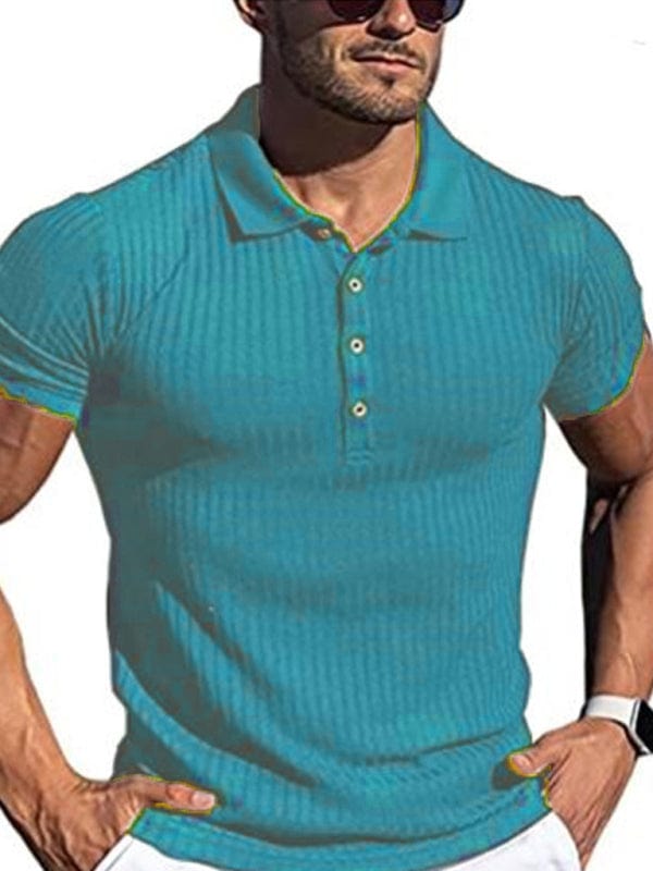 Men's Cotton High Stretch Slim Fit Vertical Stripe Short Sleeve Polo Shirt  Pioneer Kitty Market Green S 