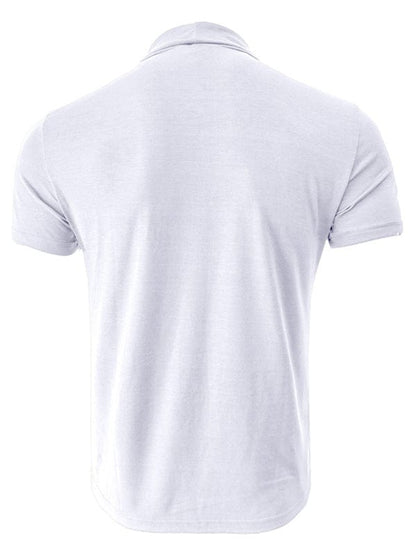 Men's Solid Print Turtleneck Short-Sleeved Shirt  Pioneer Kitty Market   