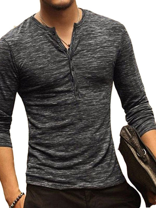 Men's Slub Silk Long-Sleeved Shirt