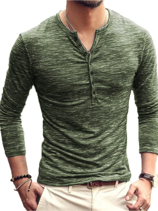Men's Slub Silk Long-Sleeved Shirt  Pioneer Kitty Market Green S 